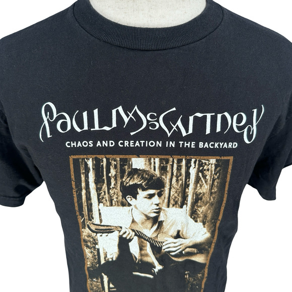 Vintage Paul McCartney 2005 Chaos Creation Backyard T-Shirt Men's Medium Black - Picture 2 of 9